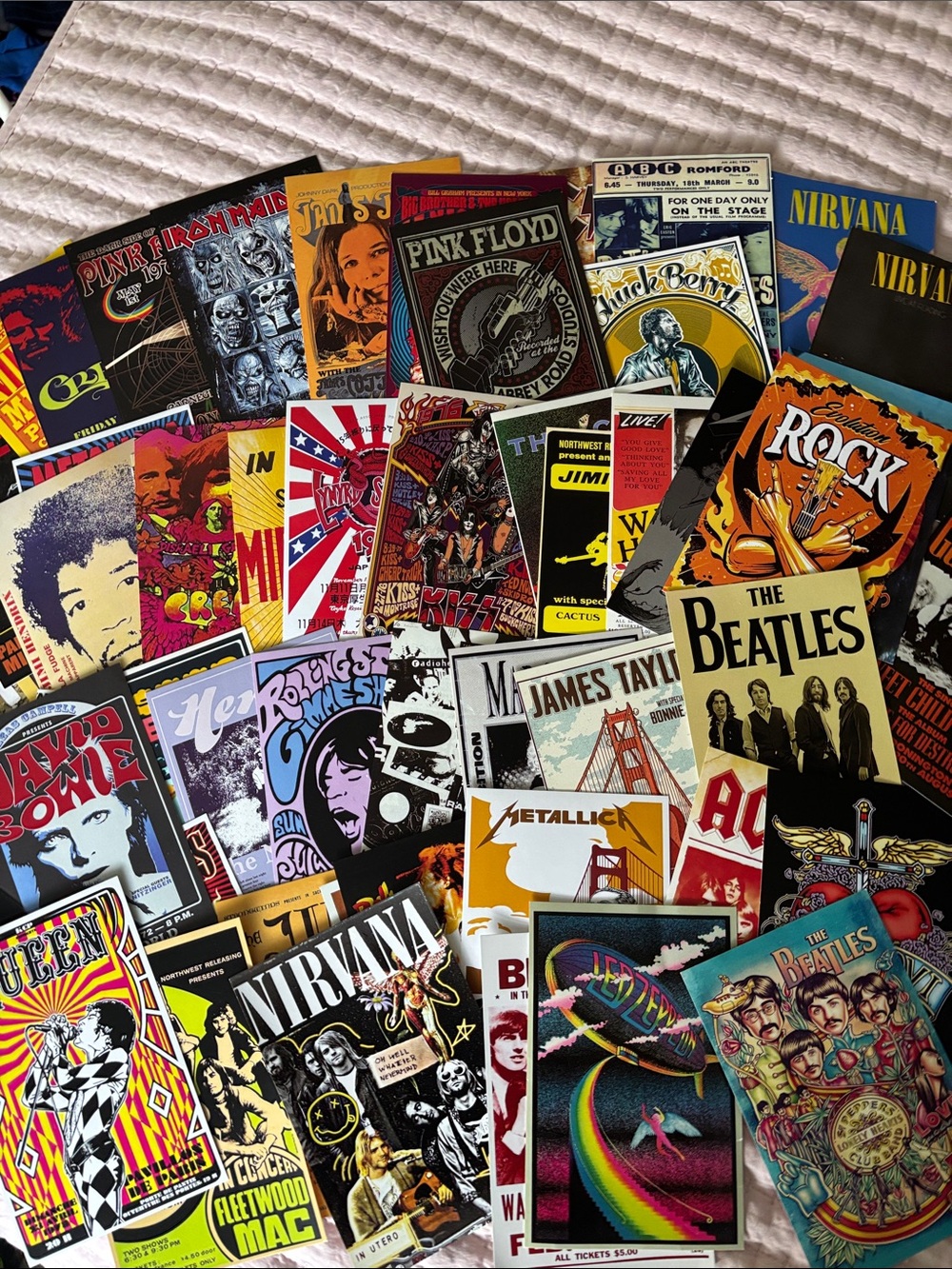 Vintage Rock Poster Lot - Colorful Band Art